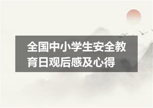全国中小学生安全教育日观后感及心得