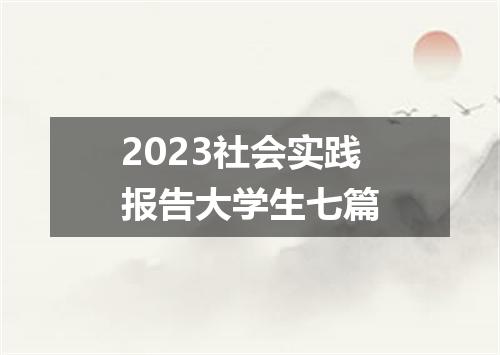2023社会实践报告大学生七篇