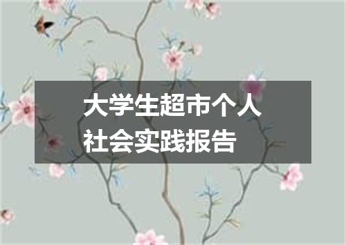 大学生超市个人社会实践报告