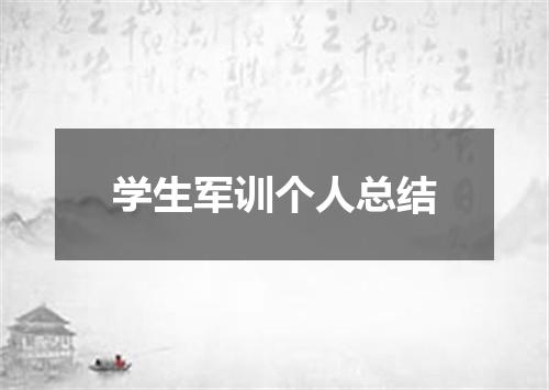 学生军训个人总结