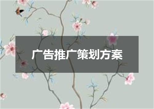 广告推广策划方案