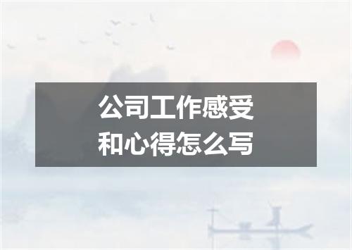 公司工作感受和心得怎么写