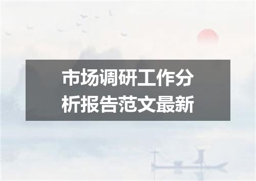 市场调研工作分析报告范文最新