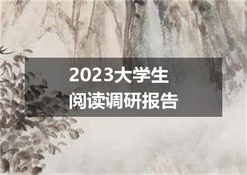 2023大学生阅读调研报告