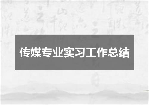 传媒专业实习工作总结