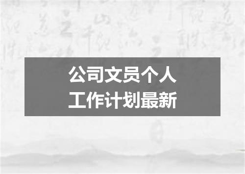 公司文员个人工作计划最新