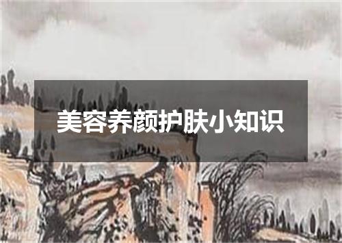 美容养颜护肤小知识