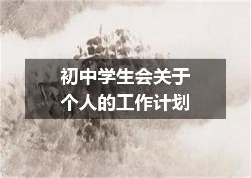 初中学生会关于个人的工作计划