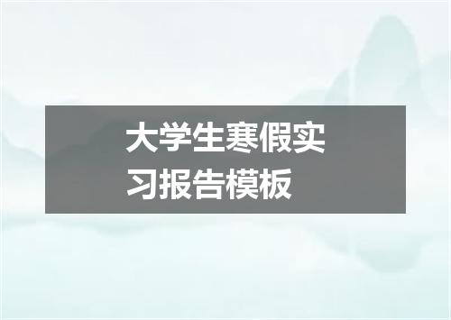 大学生寒假实习报告模板