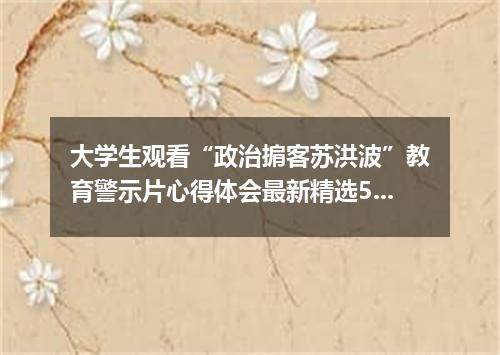 大学生观看“政治掮客苏洪波”教育警示片心得体会最新精选5篇