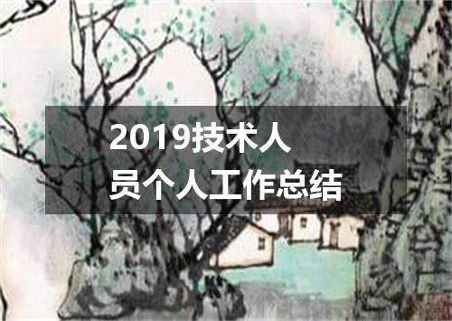 2019技术人员个人工作总结