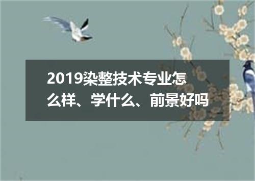 2019染整技术专业怎么样、学什么、前景好吗