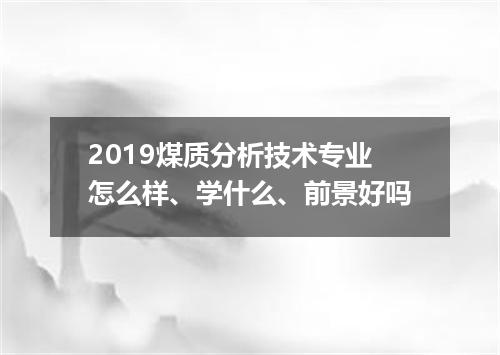 2019煤质分析技术专业怎么样、学什么、前景好吗