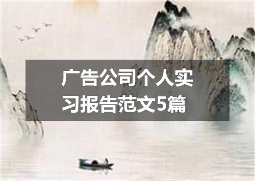 广告公司个人实习报告范文5篇