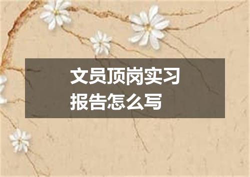 文员顶岗实习报告怎么写