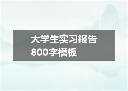 大学生实习报告800字模板