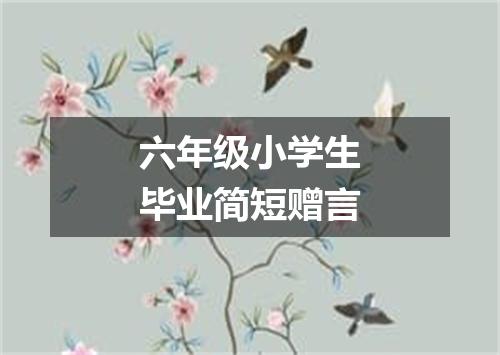 六年级小学生毕业简短赠言