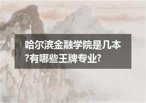 哈尔滨金融学院是几本?有哪些王牌专业?
