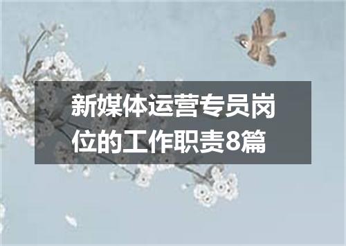 新媒体运营专员岗位的工作职责8篇