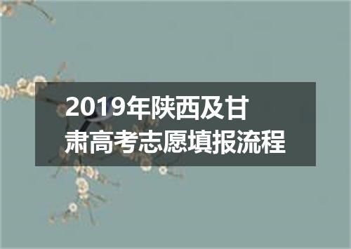 2019年陕西及甘肃高考志愿填报流程