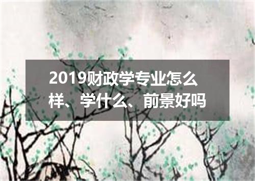 2019财政学专业怎么样、学什么、前景好吗