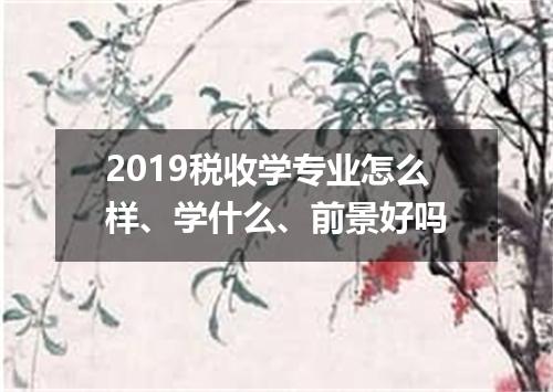 2019税收学专业怎么样、学什么、前景好吗