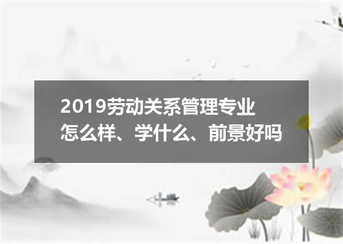 2019劳动关系管理专业怎么样、学什么、前景好吗