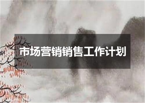 市场营销销售工作计划