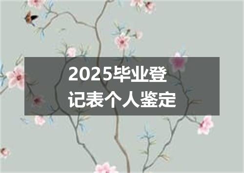 2025毕业登记表个人鉴定