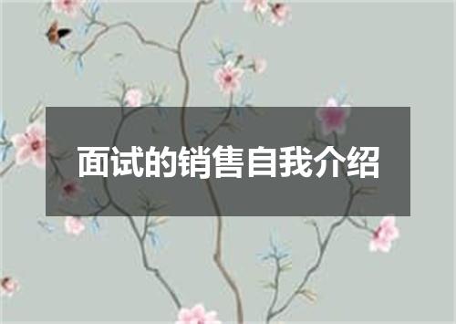 面试的销售自我介绍