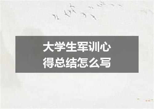 大学生军训心得总结怎么写