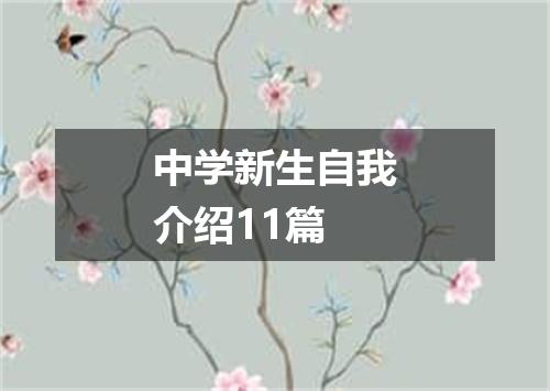 中学新生自我介绍11篇