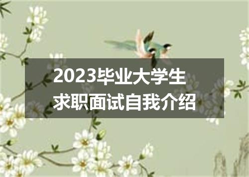 2023毕业大学生求职面试自我介绍
