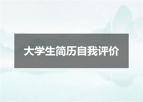 大学生简历自我评价