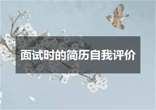 面试时的简历自我评价
