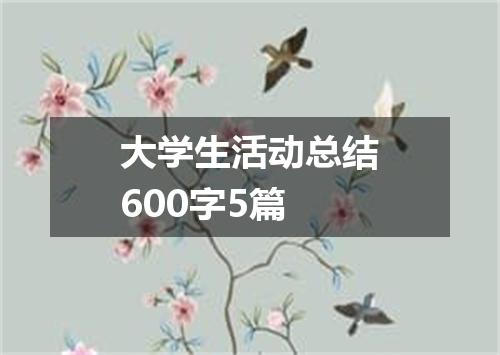 大学生活动总结600字5篇