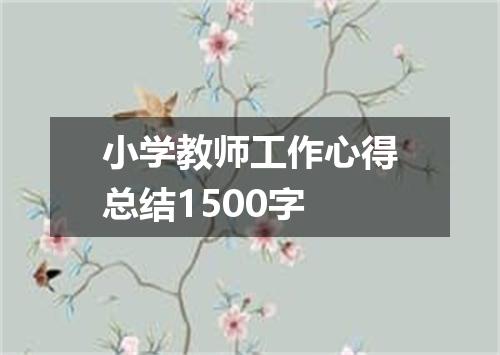 小学教师工作心得总结1500字