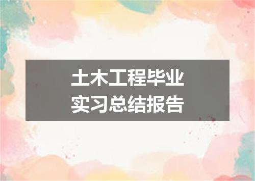 土木工程毕业实习总结报告