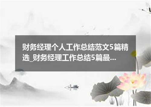 财务经理个人工作总结范文5篇精选_财务经理工作总结5篇最新