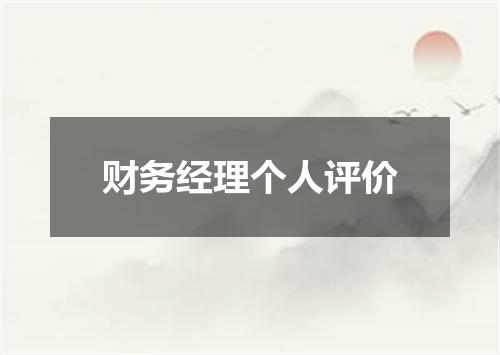 财务经理个人评价