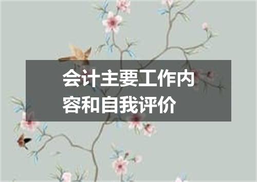 会计主要工作内容和自我评价