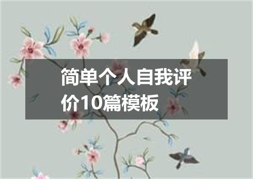 简单个人自我评价10篇模板