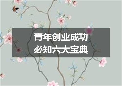 青年创业成功必知六大宝典