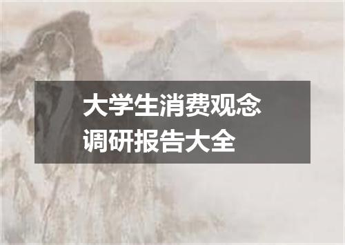 大学生消费观念调研报告大全