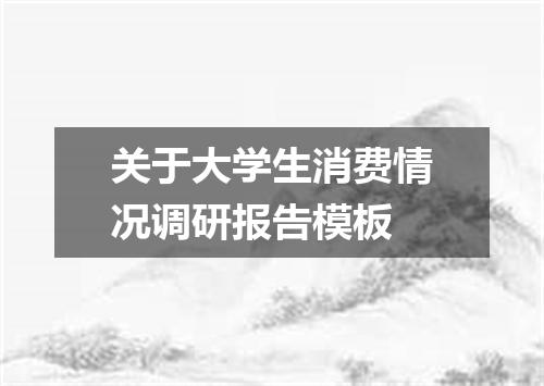 关于大学生消费情况调研报告模板