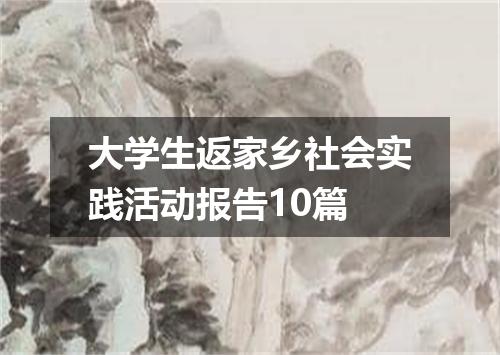 大学生返家乡社会实践活动报告10篇