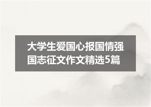 大学生爱国心报国情强国志征文作文精选5篇