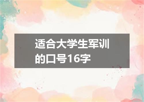 适合大学生军训的口号16字