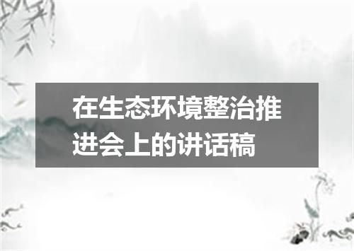 在生态环境整治推进会上的讲话稿