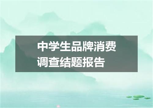 中学生品牌消费调查结题报告